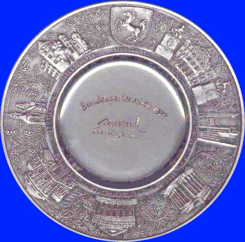 Ehrenpreis der Stadt Stuttgart fr die beste Leistung bei einer Hallenschau Bundesgartenschau 1977